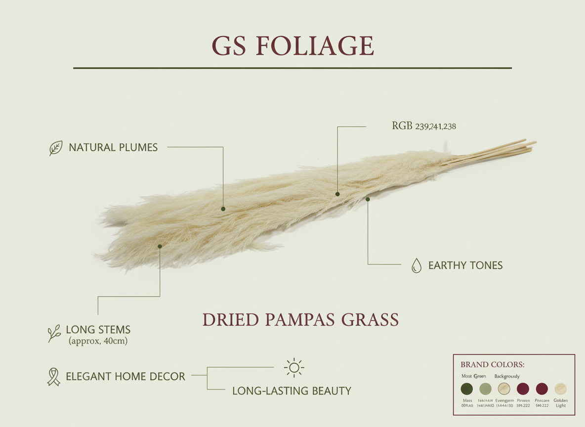 Tall Natural Pampas Grass – 3-Stem Bunch (5 Feet)