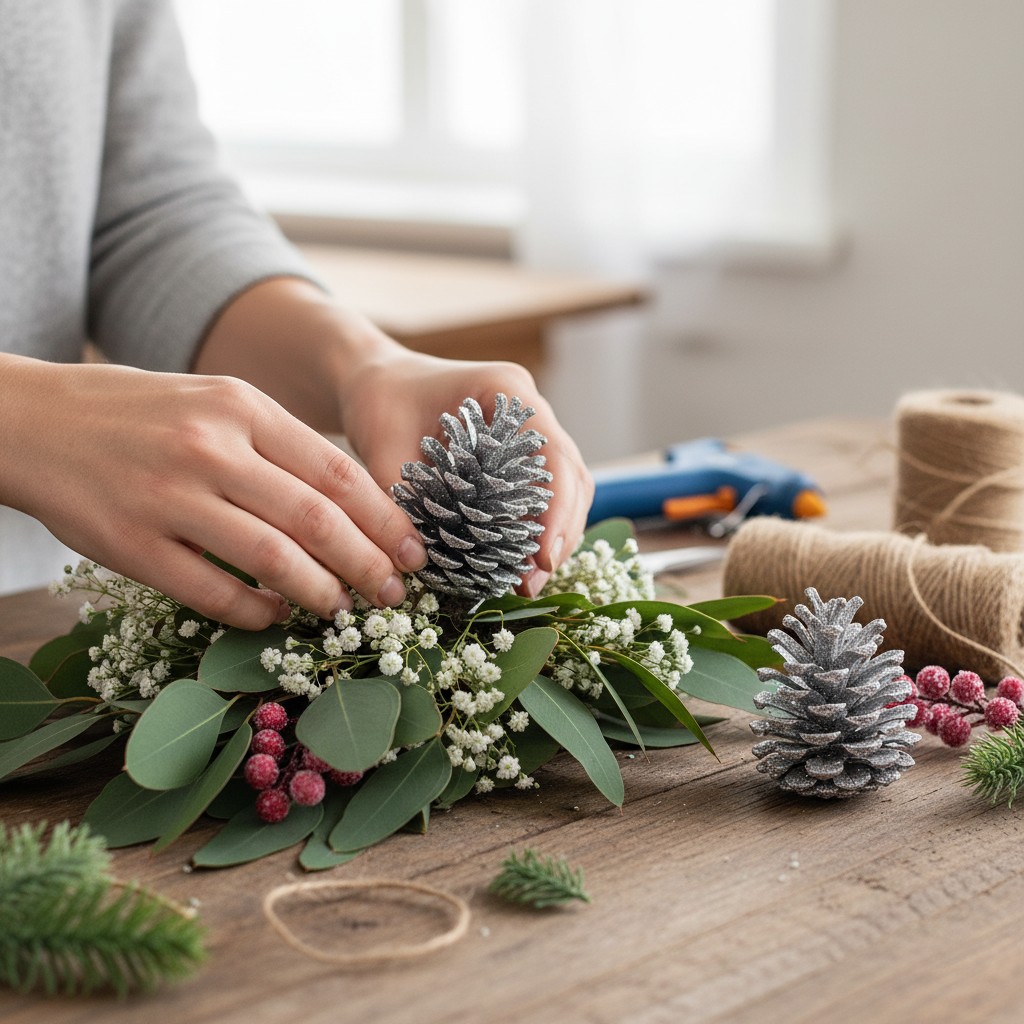 Silver Glitter Pinecones - 3-4"