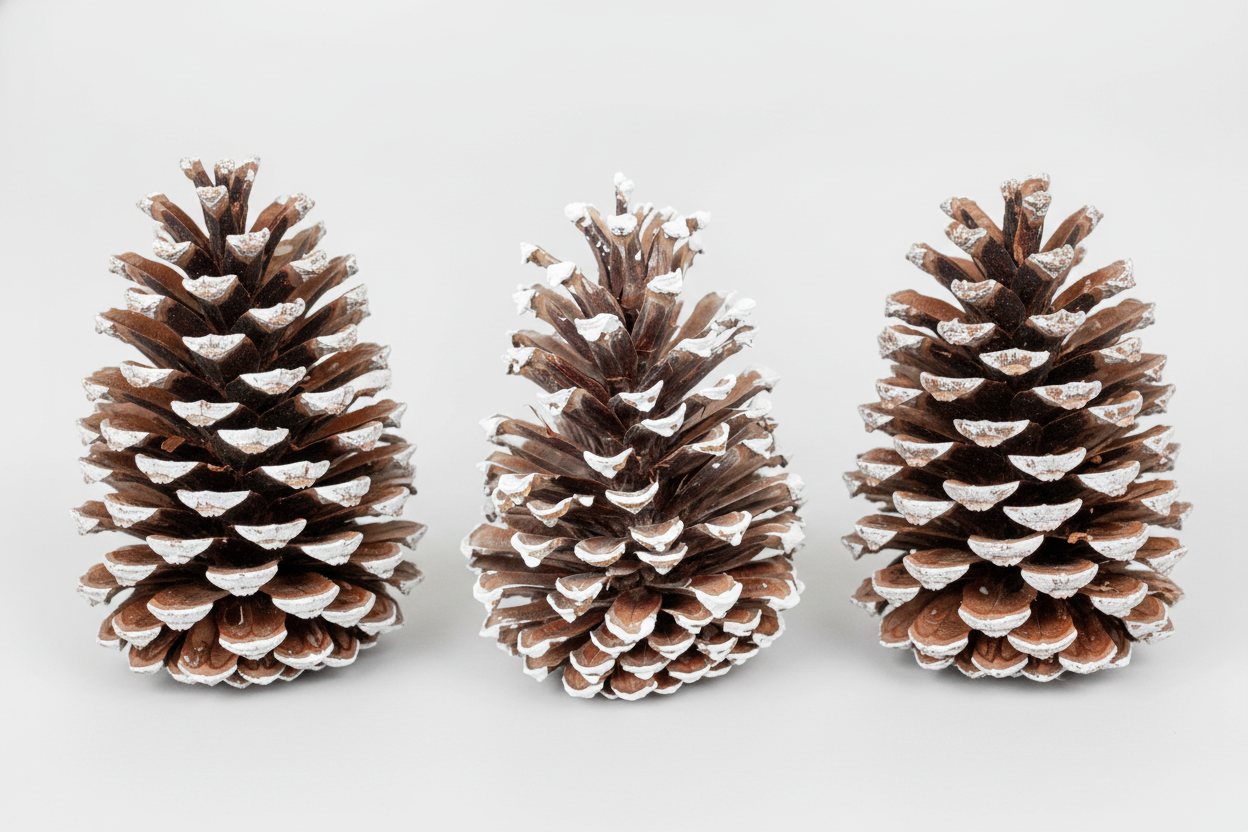 White Tipped Pinecones - 6-9"