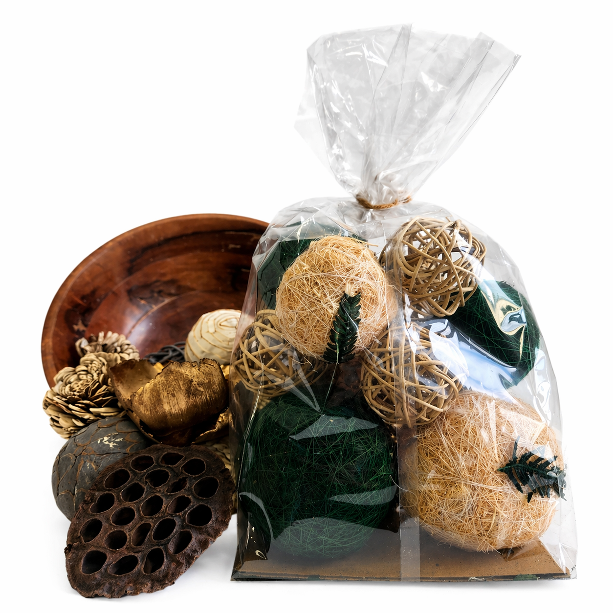 Decorative Bowl Fillers - Green/Bleached
