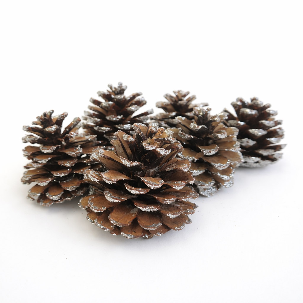 Silver Glitter Pinecone - 2-3"