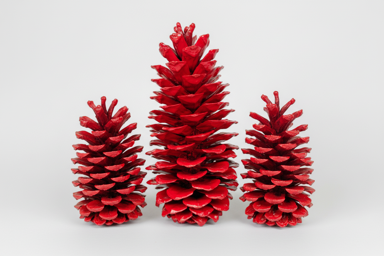 Red Painted X-Large Pinecones - 9-14"