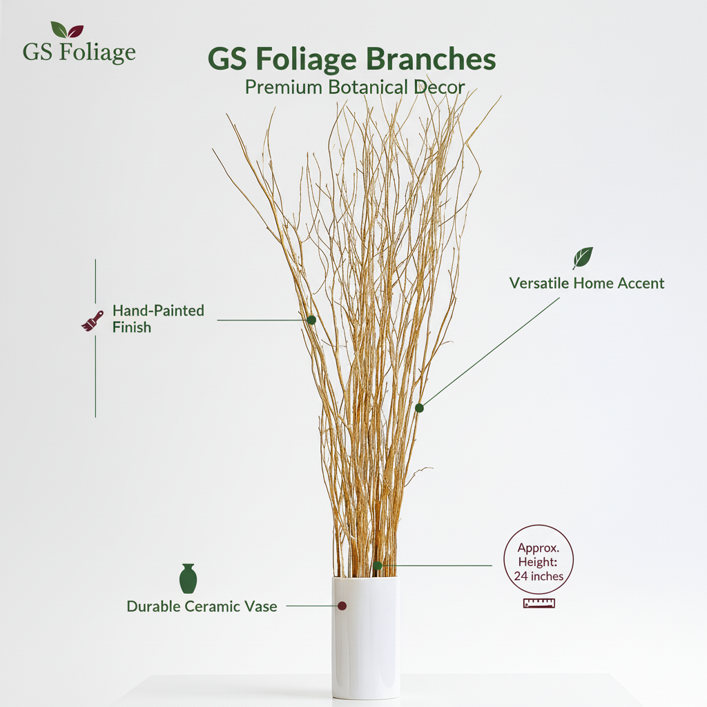 Metallic Gold 4 Foot Birch Branches