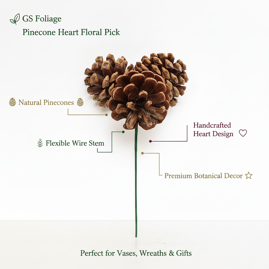 Natural Pinecone Pick - Triple Stem
