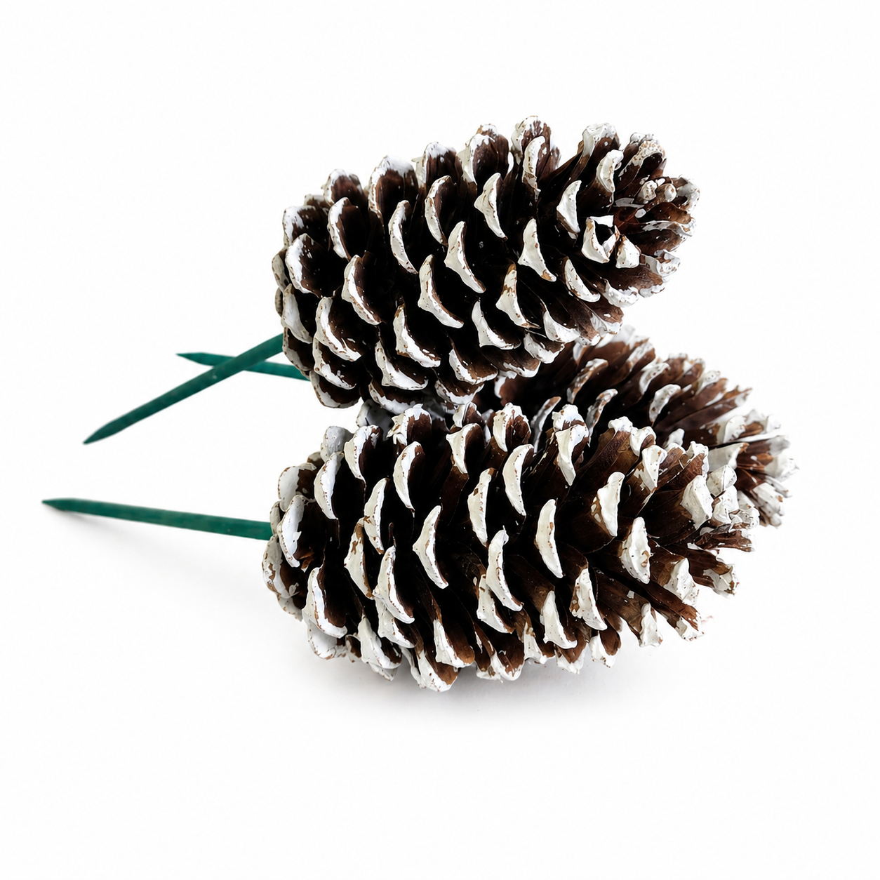 Silver Glitter Pinecone Pick - 6 Inch Stem (3-4")