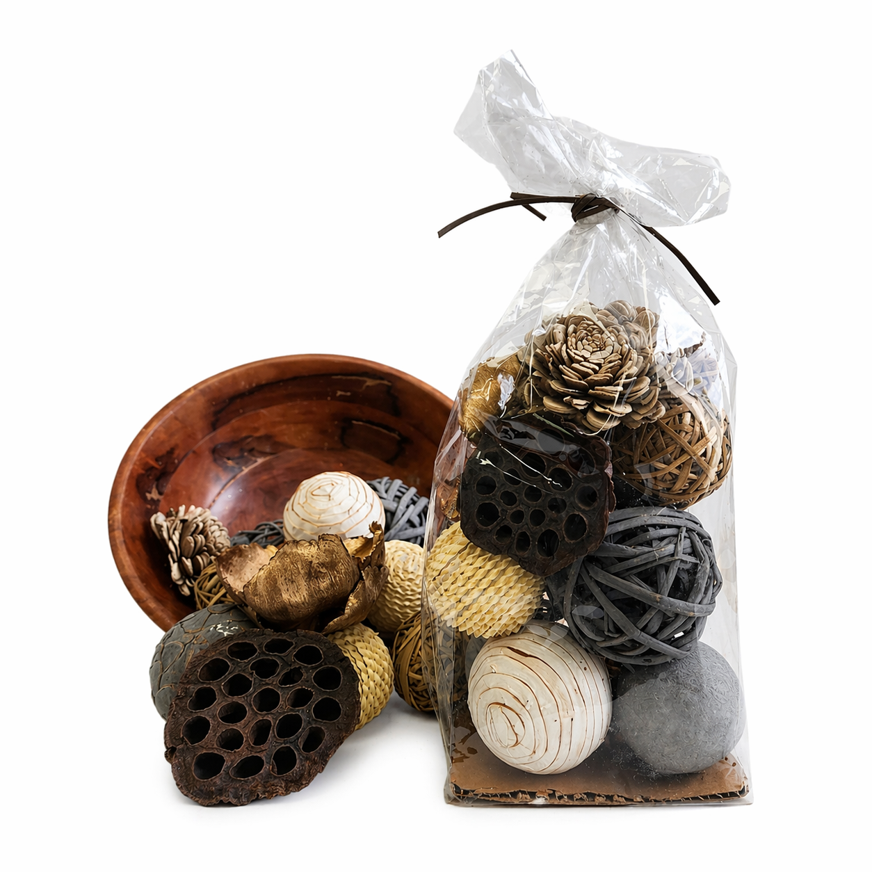 Decorative Bowl Fillers - Natural/Grey/Gold