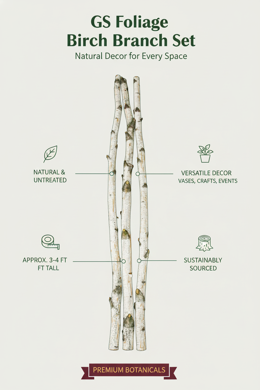 Natural 6 Foot Birch Poles