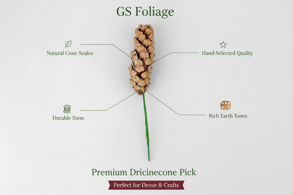 Strobus Pinecone Pick - 6" Wood Stem