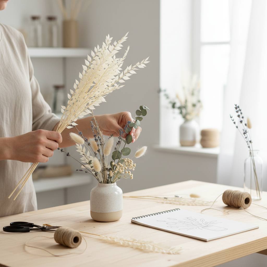 Preserved Dried Ruscus - Bleached