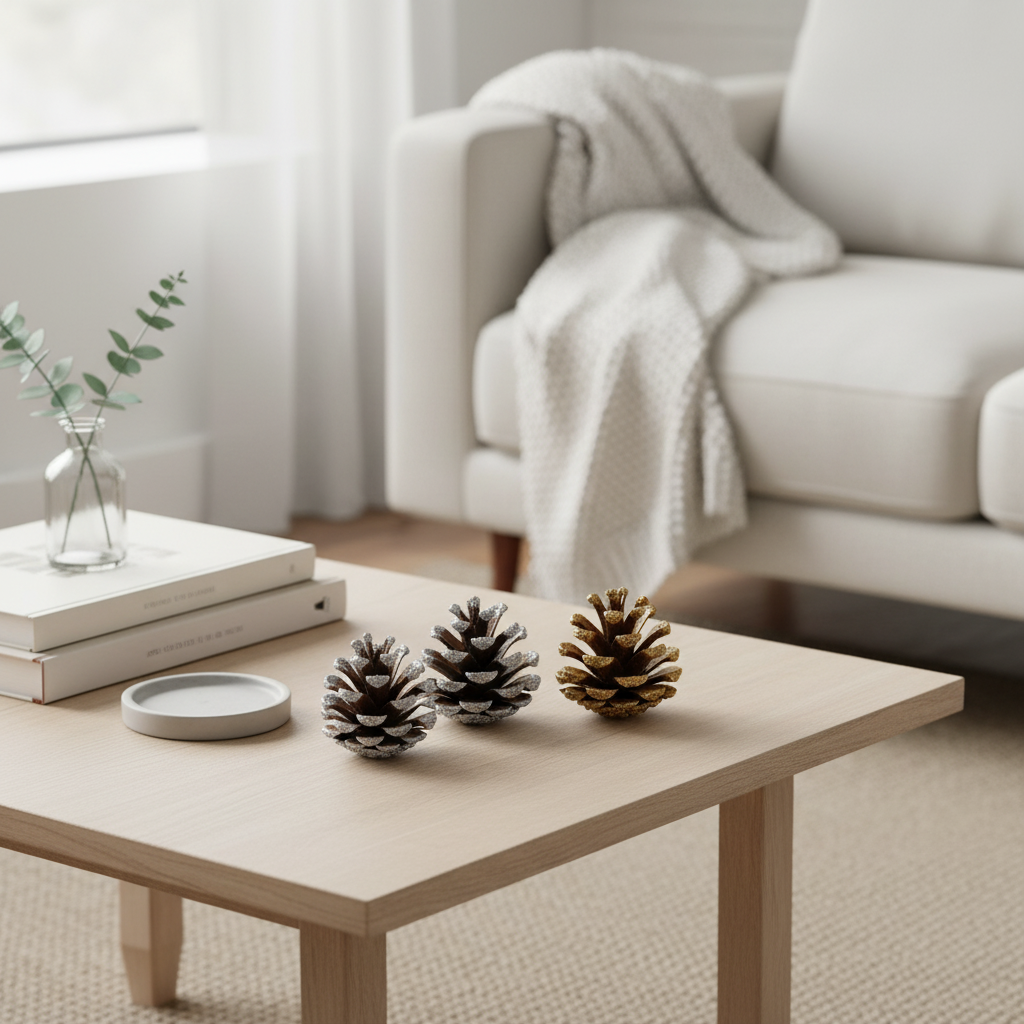 Silver Glitter Pinecones - 1-2"