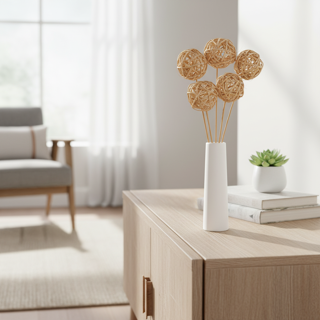 Natural 2" Vine Balls - 15" stem