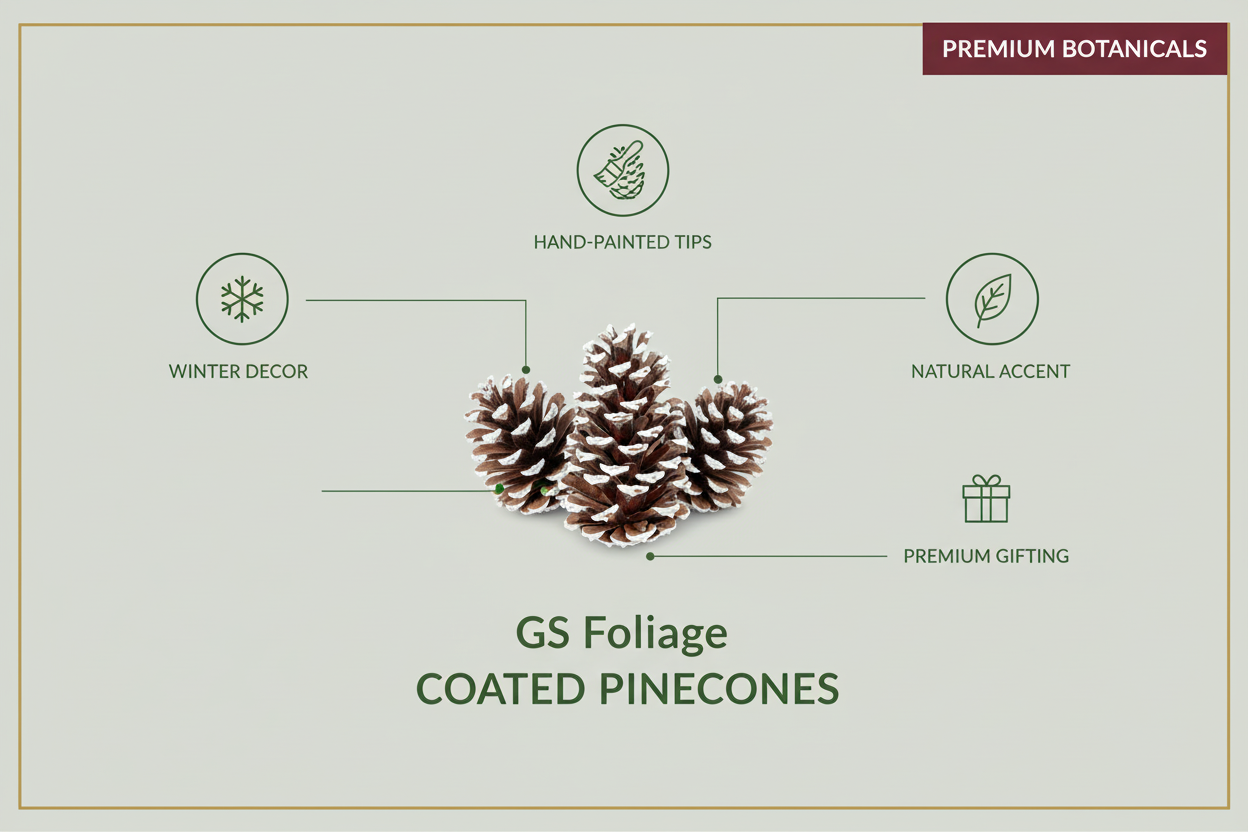 White Tipped Pinecones - 3-4"