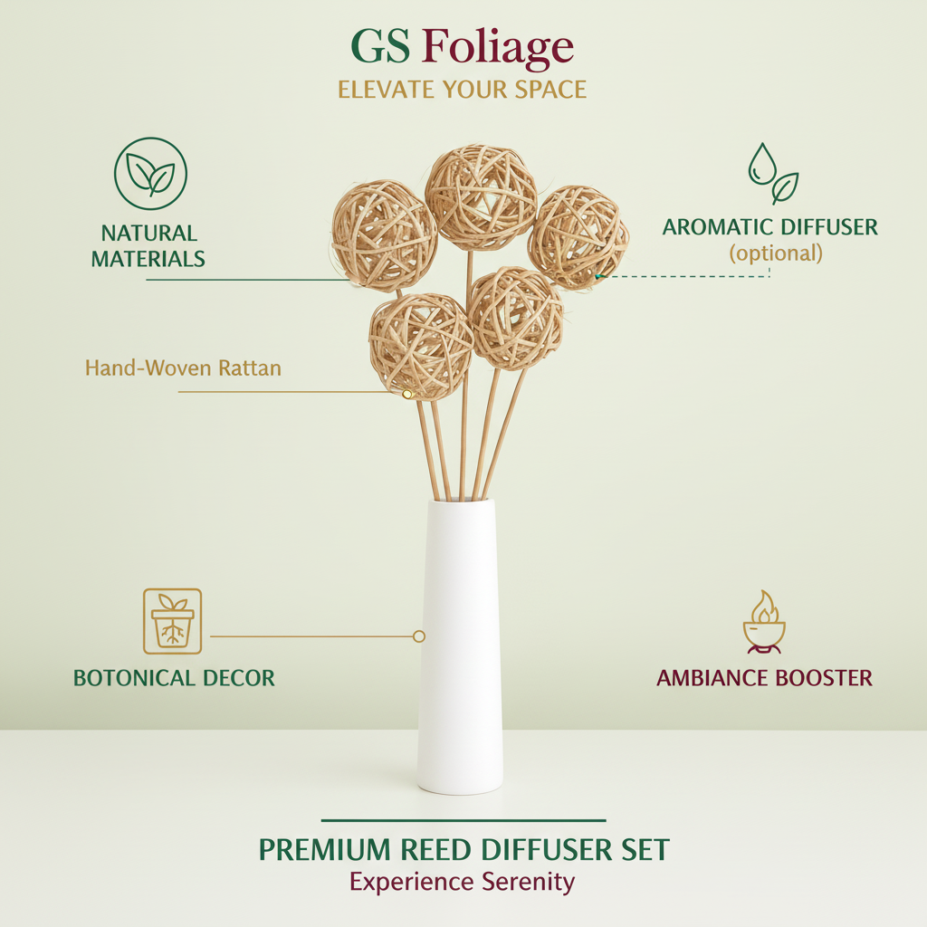 Natural 3" Vine Balls | 15" stem