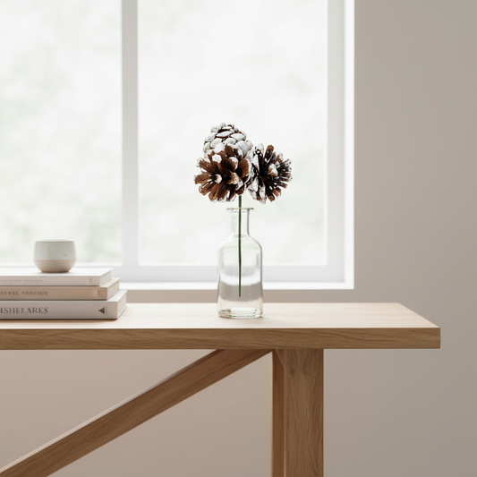 White Tipped Pinecone Pick - Triple Stem