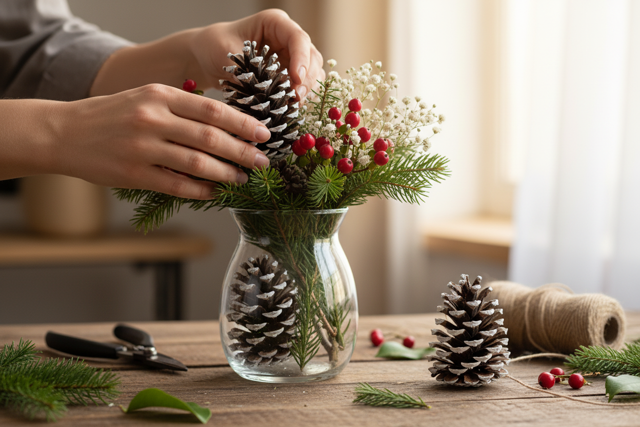 White Tipped Pinecones - 3-4"