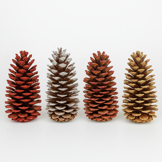 Gold Glitter X-Large Pinecones- 9-14"