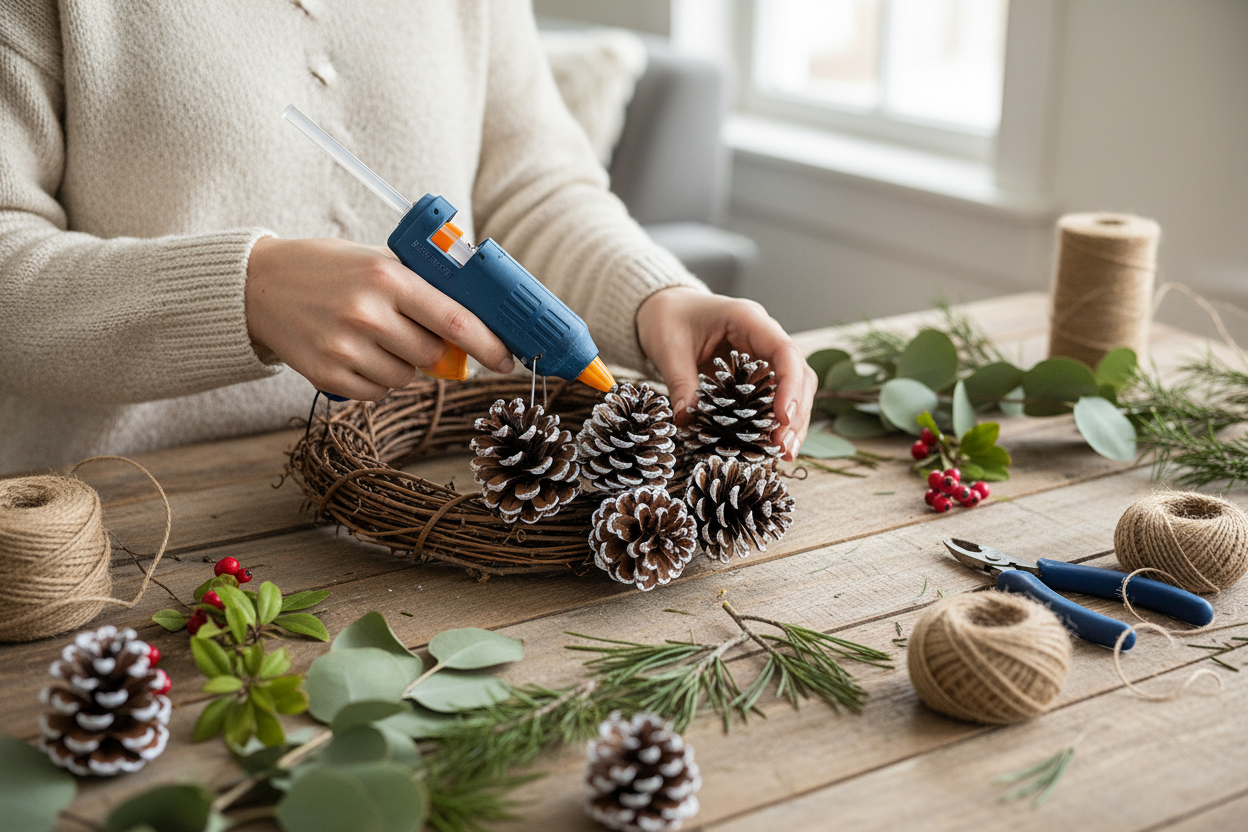 White Tipped Pinecones - 4-6"