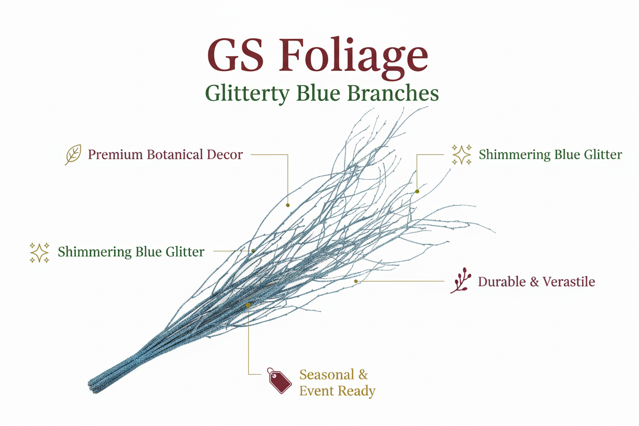 Red Glitter 4 Foot Birch Branches