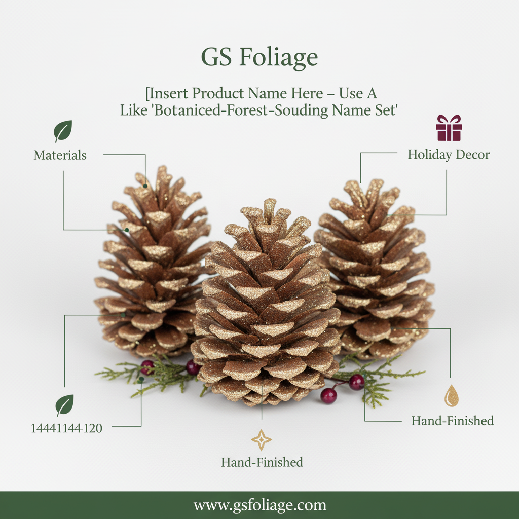 Silver Glitter Pinecones - 3-4"