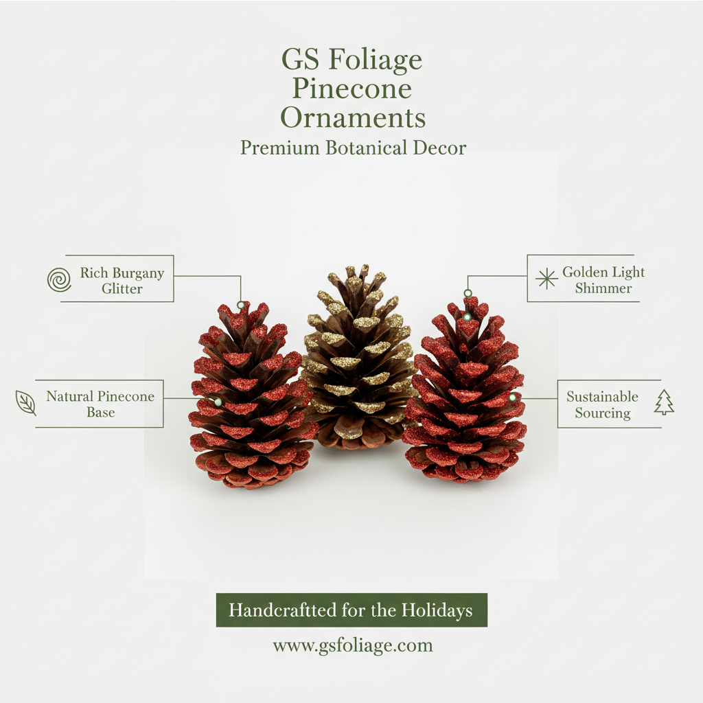 Glitter Tipped Large (Slash) Pinecones - 4-6 Inches Tall