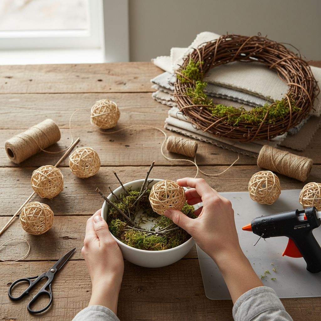 Natural 2" Vine Balls - 15" stem