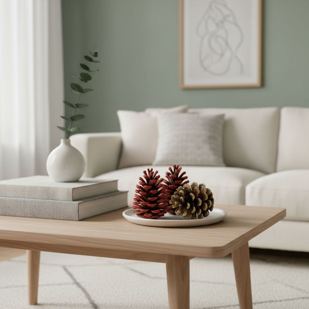 Glitter Tipped Large (Slash) Pinecones - 4-6 Inches Tall