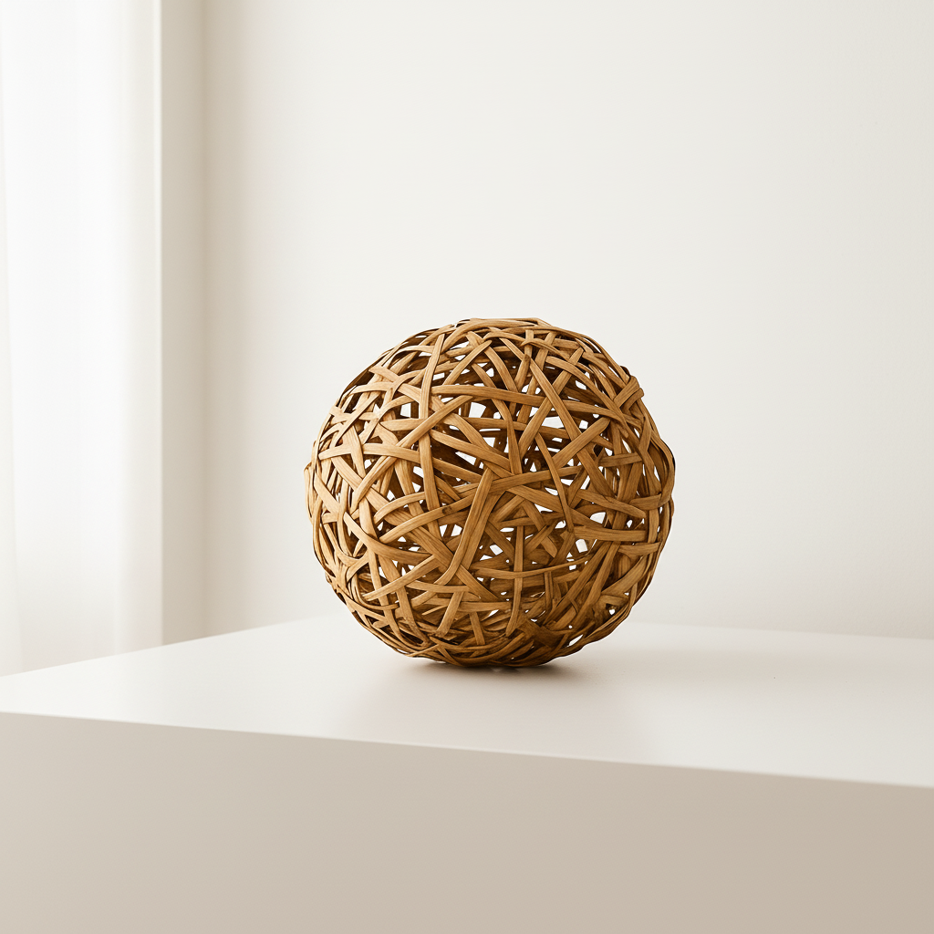 Large Natural Rattan Woven Ball