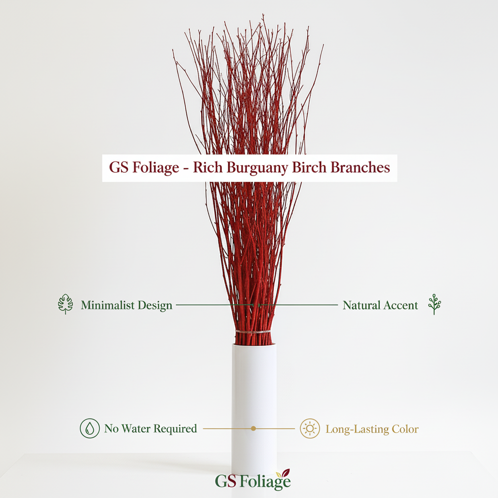 Red Painted 4 Foot Birch Branches