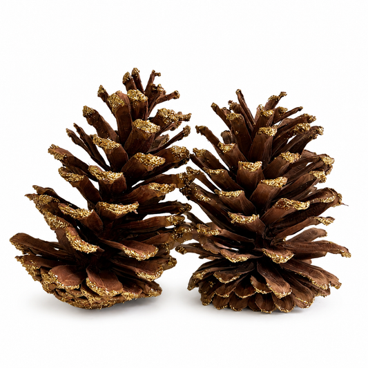 Gold Glitter Pinecones - 6-9"