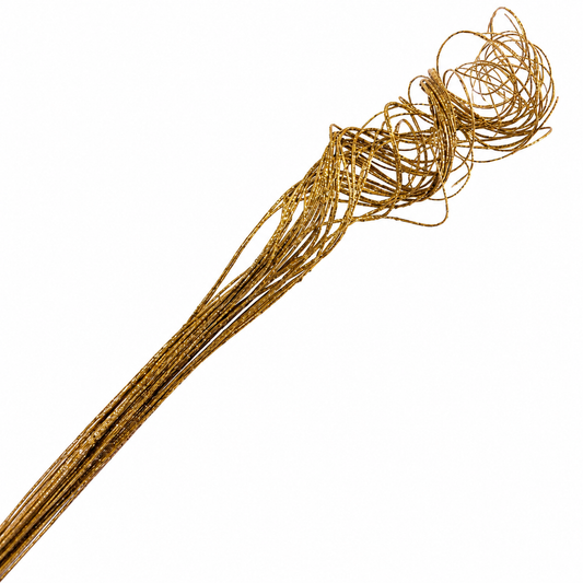 Gold Glitter Curly Ting - 25 Stem Bunch