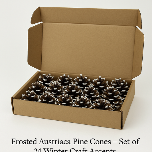 Frosted Austriaca Pine Cones – Set of 24 Winter Craft Accents