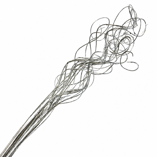 Metallic Silver Curly Ting - 25 Stem Bunch