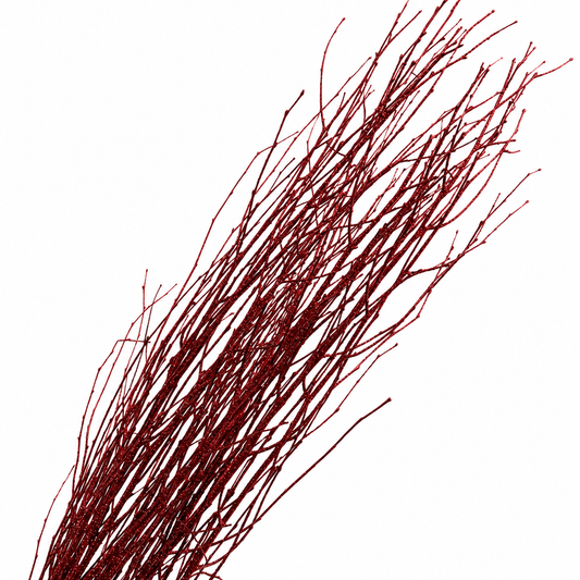 Red Glitter 4 Foot Birch Branches