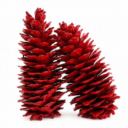 Red Painted X-Large Pinecones - 9-14"