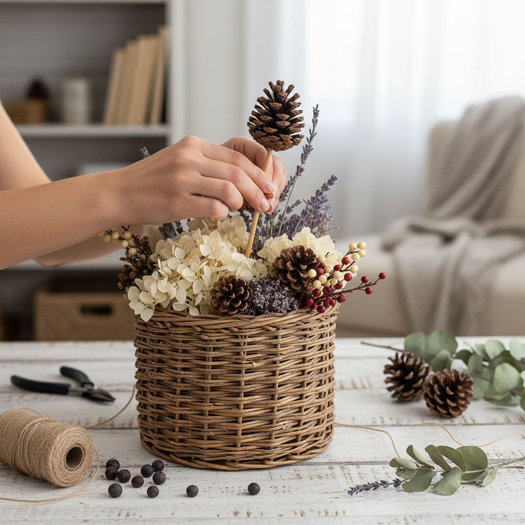 Natural Pinecone Pick - 6 Inch Stem (2-3")