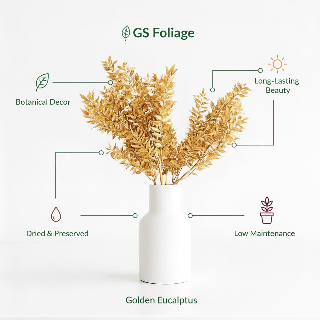 Metallic Painted Dried Ruscus - 3pc Bunch