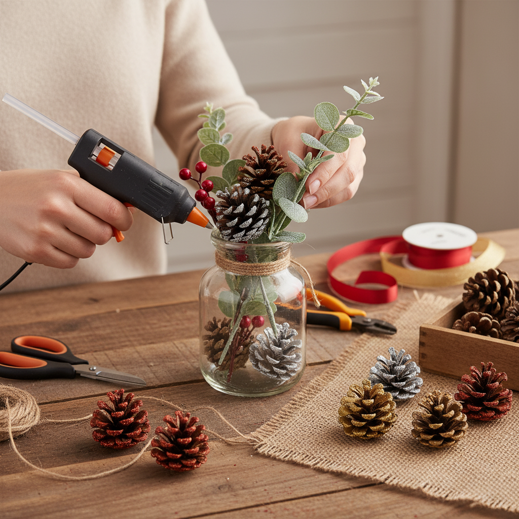 Silver Glitter Pinecones - 1-2"