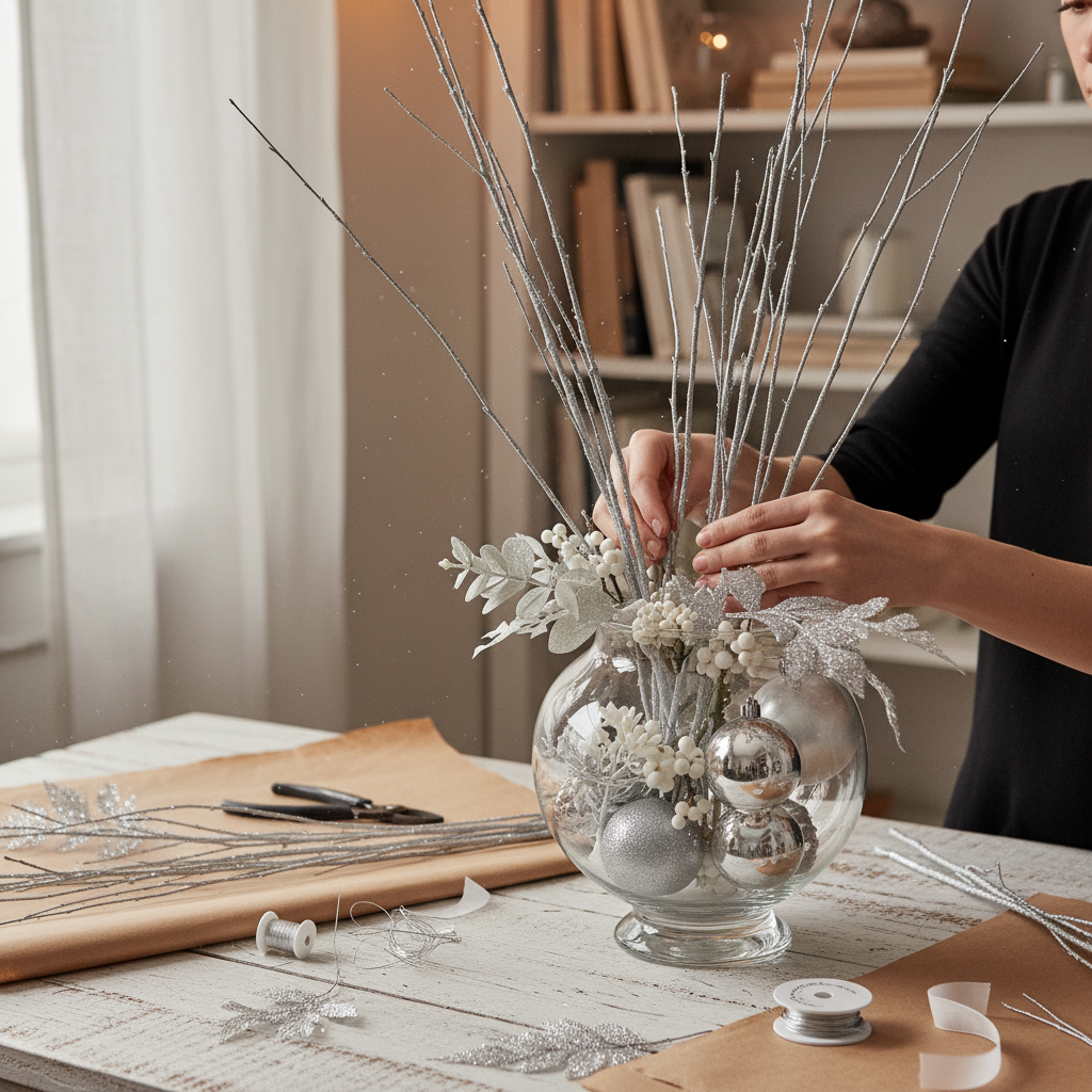 Metallic Silver 4 Foot Birch Branches