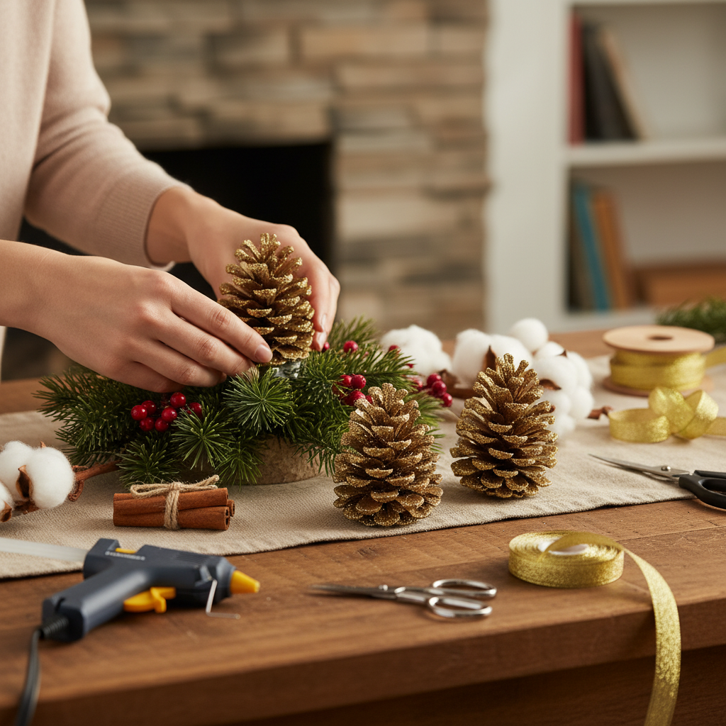 Silver Glitter Pinecones - 3-4"