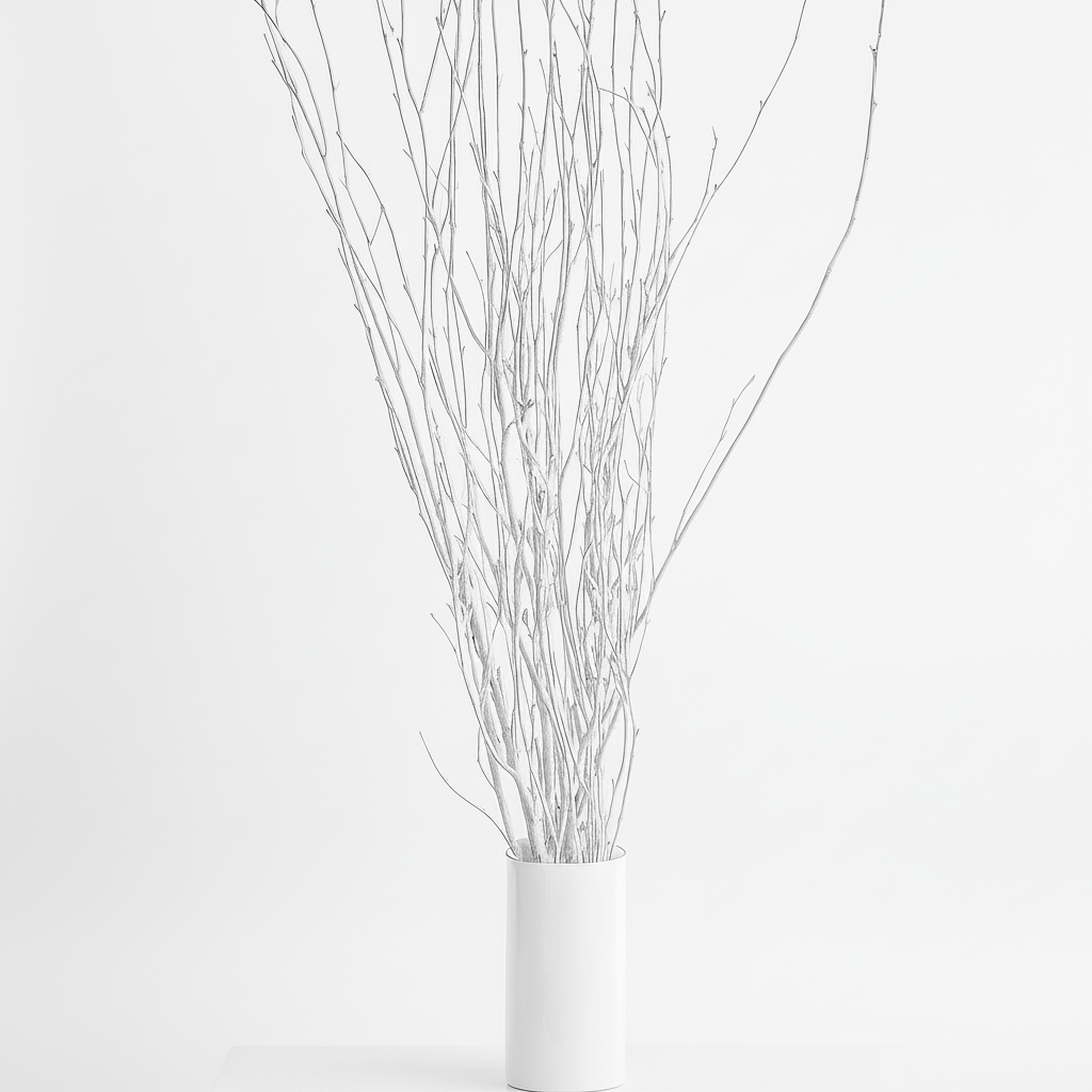 White Painted 4 Foot Birch Branches
