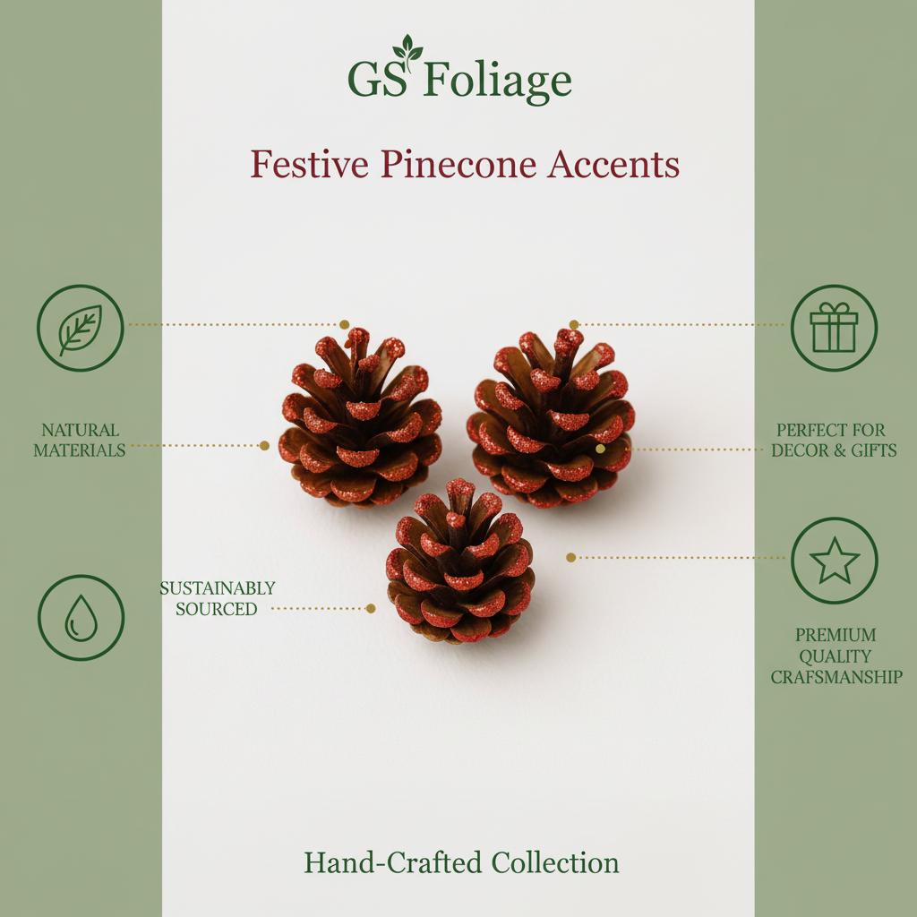 Silver Glitter Pinecones - 1-2"