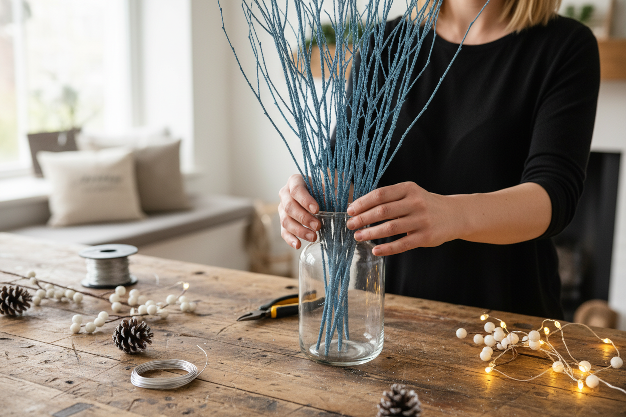 Red Glitter 4 Foot Birch Branches