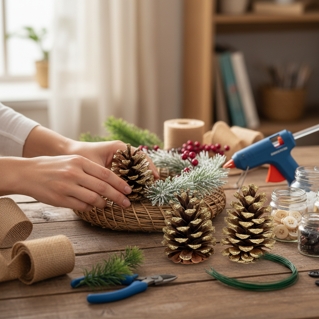 Glitter Tipped Large (Slash) Pinecones - 4-6 Inches Tall