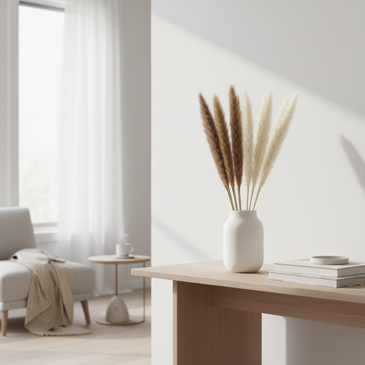 Dried Pampas Grass â€“ Natural or White - 15pc Bunch