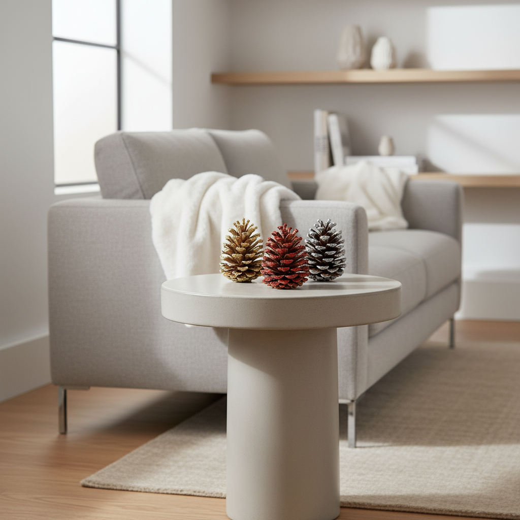 Silver Glitter Pinecones - 3-4"