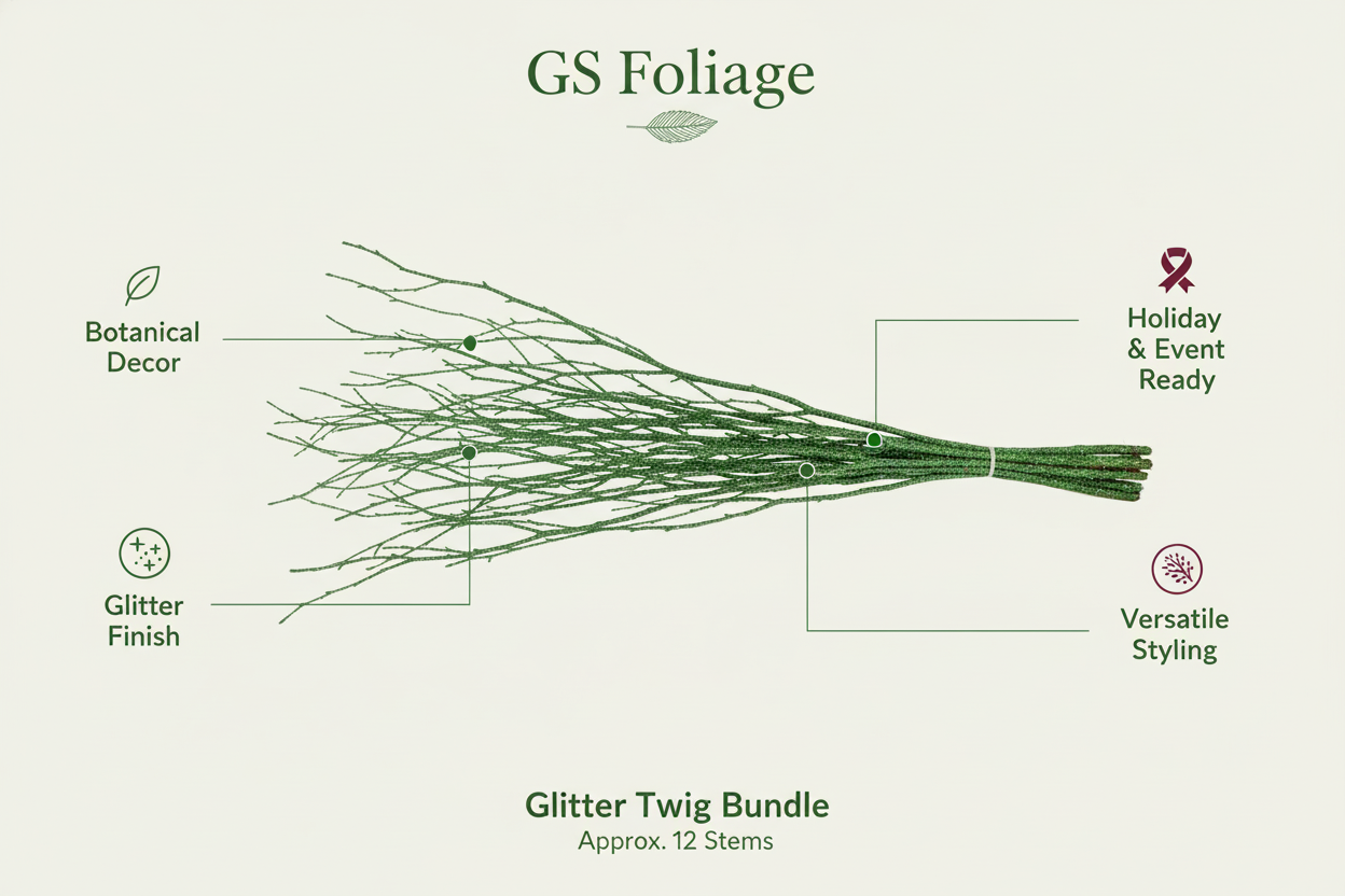 Red Glitter 4 Foot Birch Branches