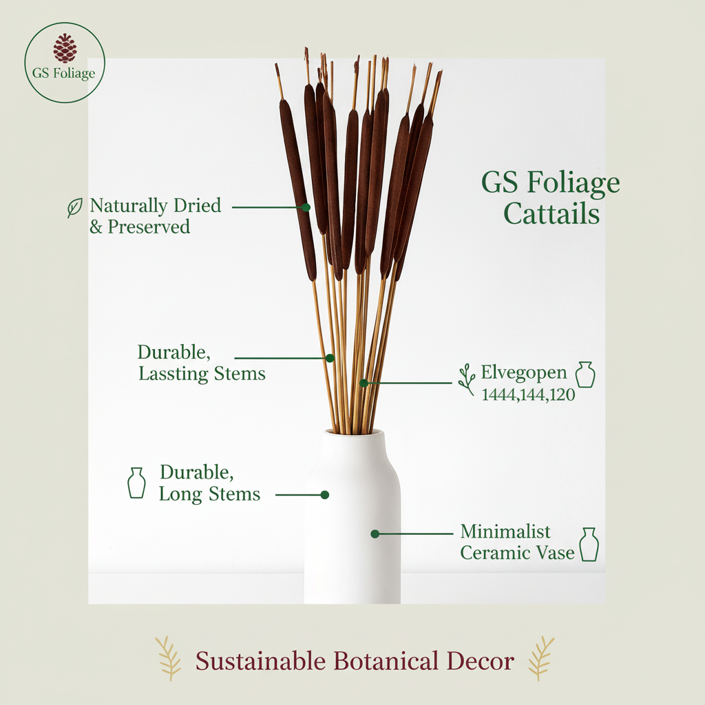 Dried Pencil Cattails | 25pc Bunch
