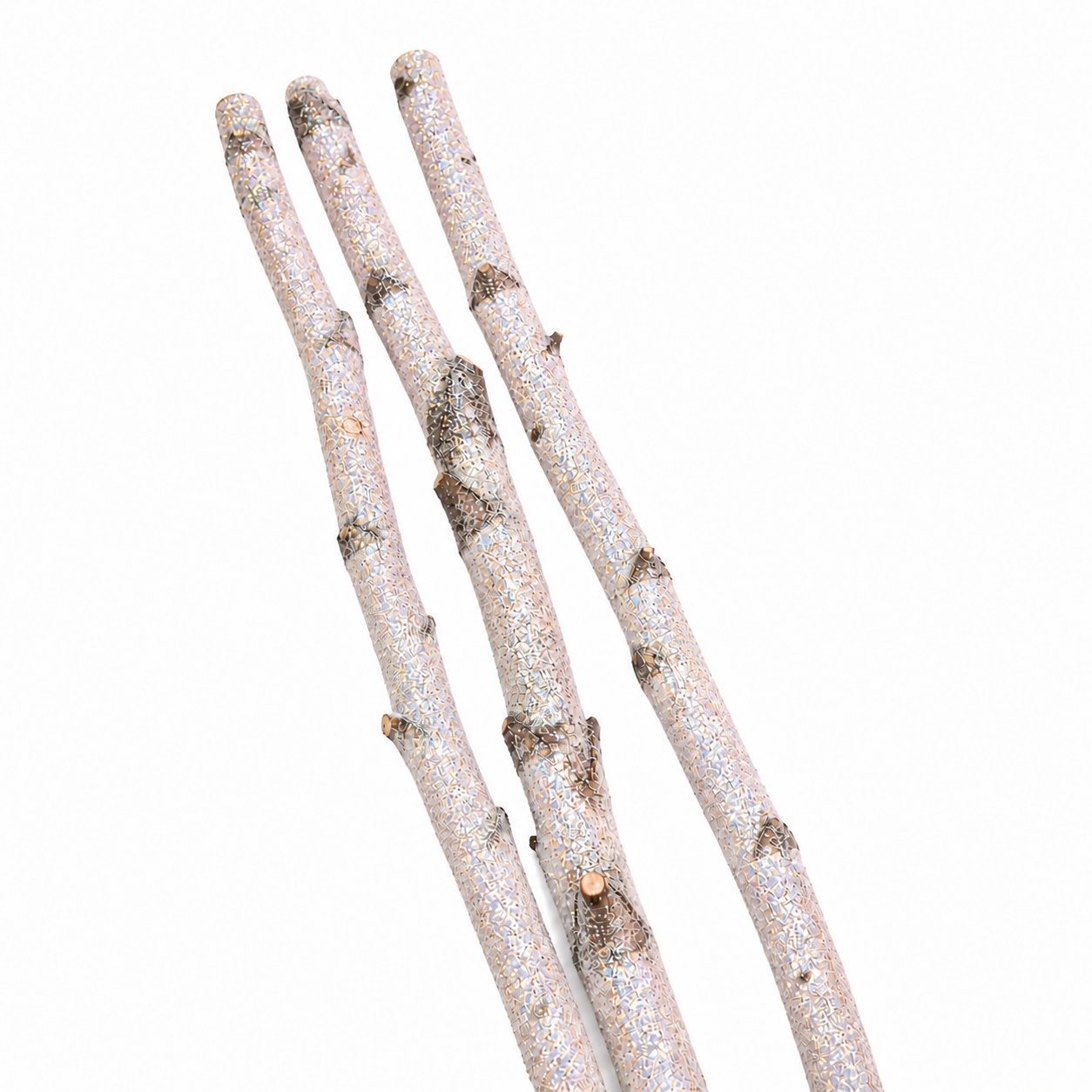 Sparkling Glittered 4 Foot Birch Poles