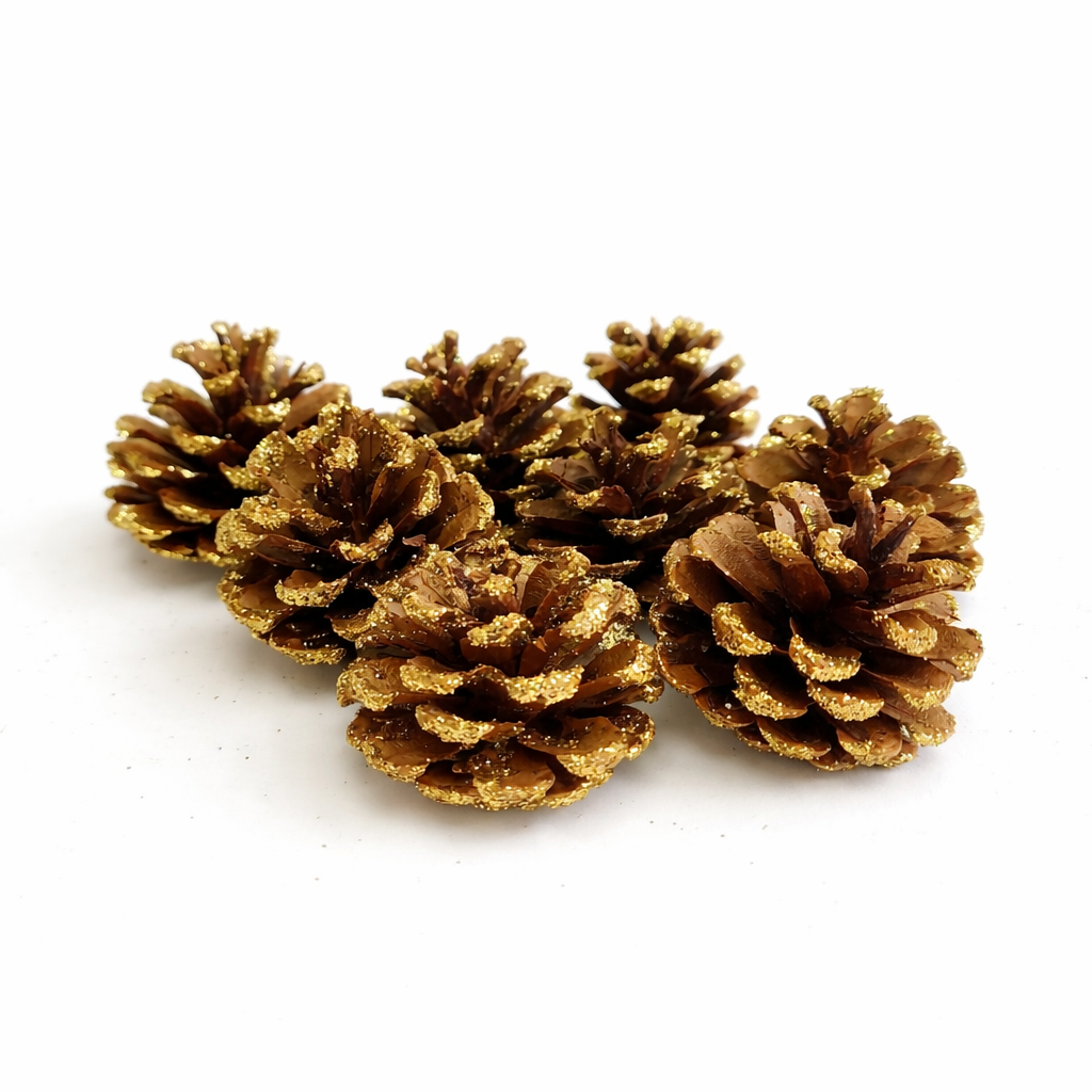 Gold Glitter Pinecones - 1-2"
