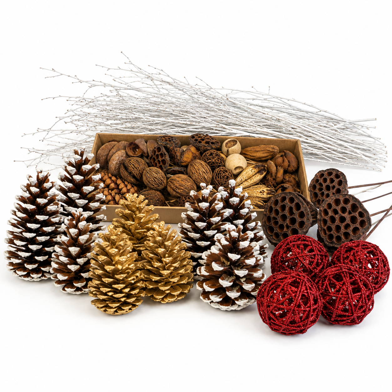 Natural Holiday Decor for Up to 40 Arrangements